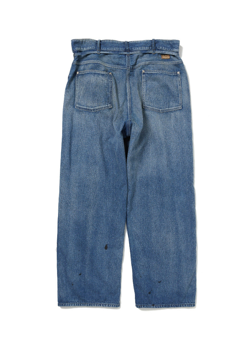 Blue jeans on a white background