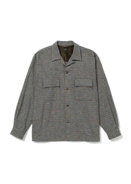 FILL THE BILL Square Pocket Open Collar Shirt (Houndstooth)