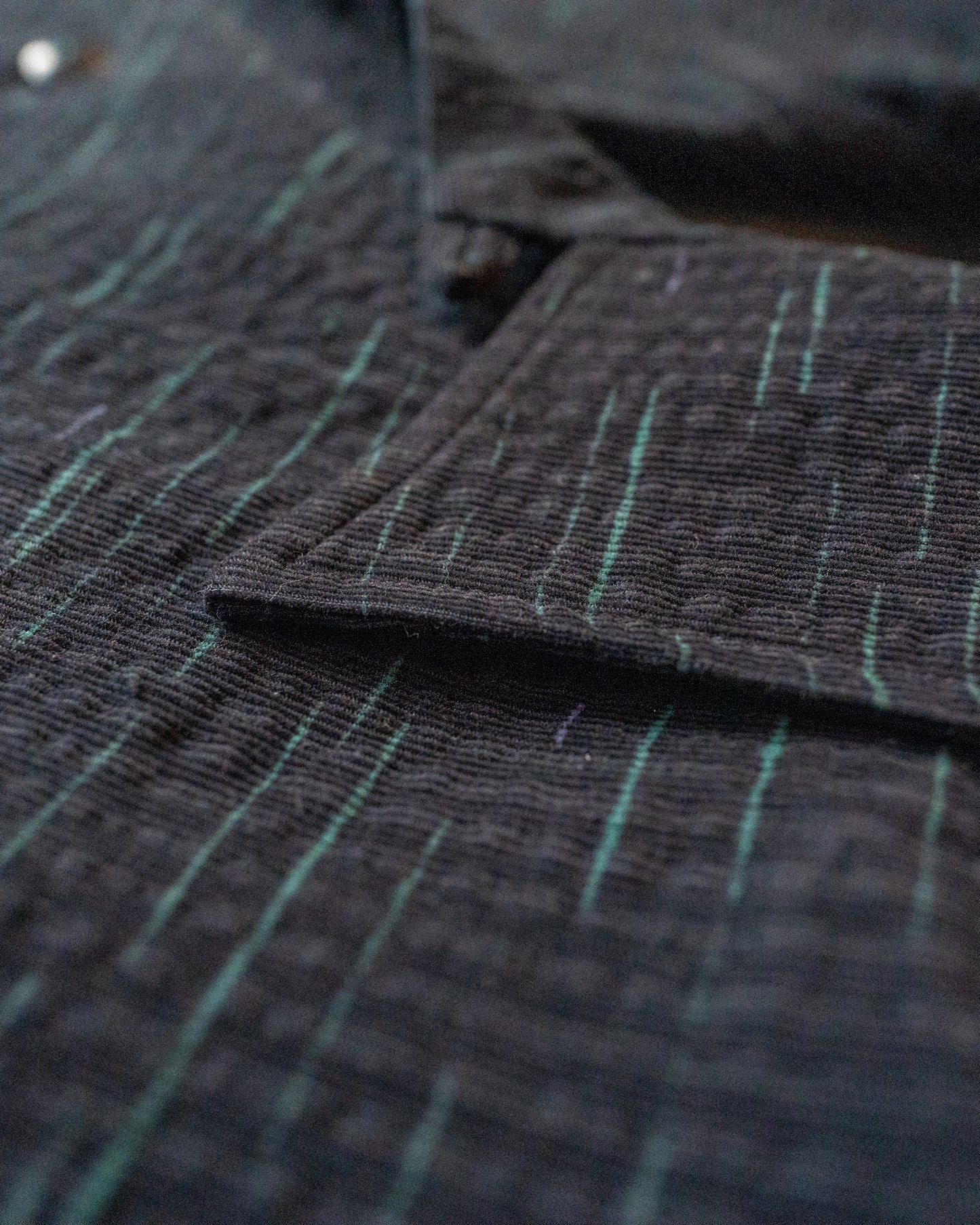 FILL THE BILL Square Pocket Open Collar Shirt (Navy)