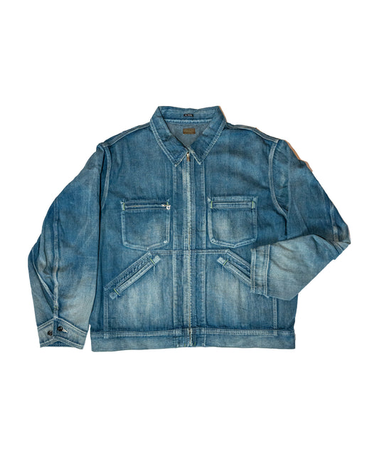 FILL THE BILL Mechanic Work Jacket (Blue)