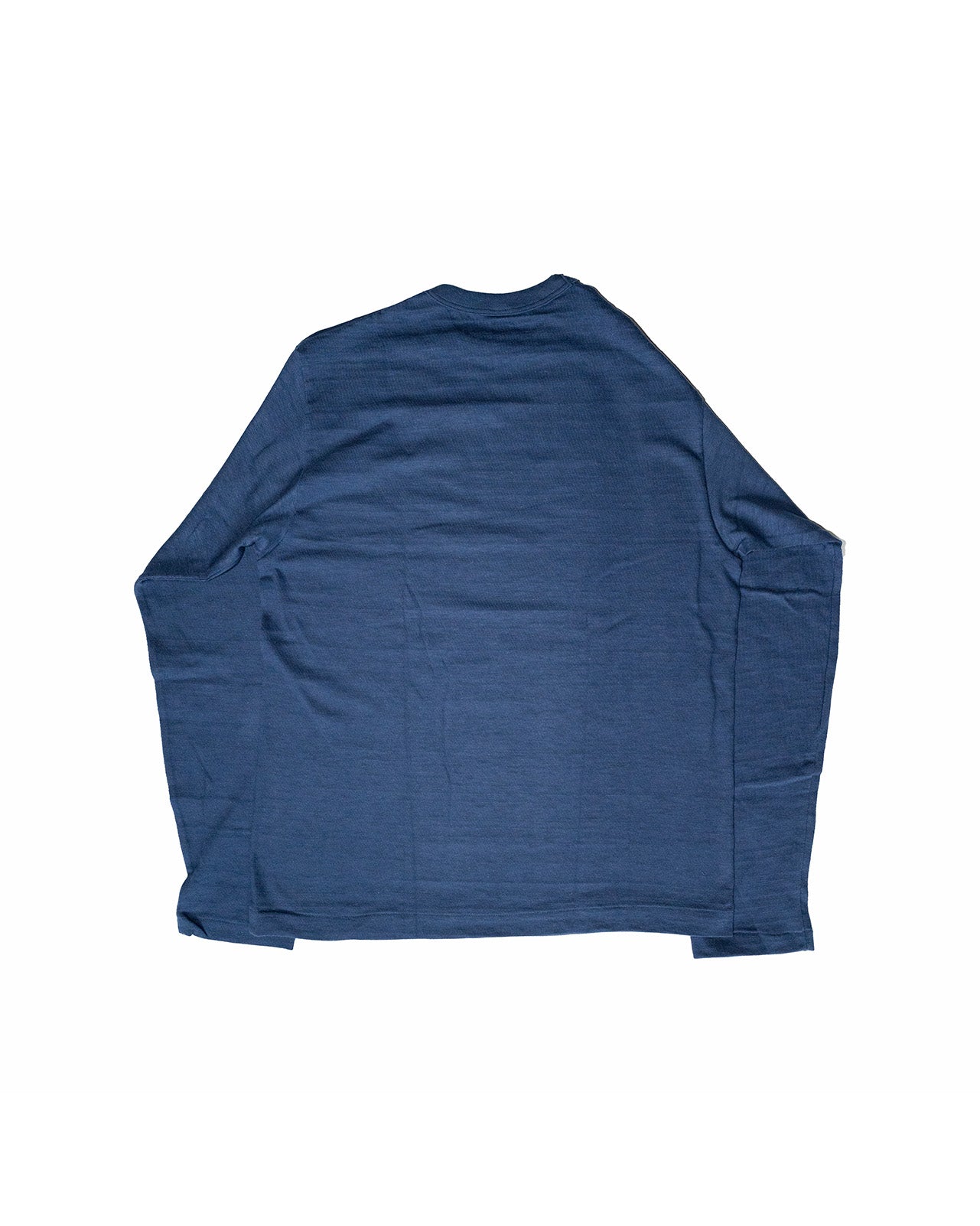 Blue long-sleeve shirt on a white background