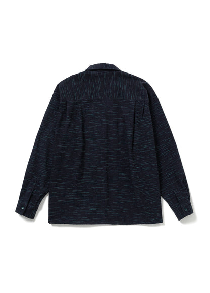 Dark blue textured shirt on a white background