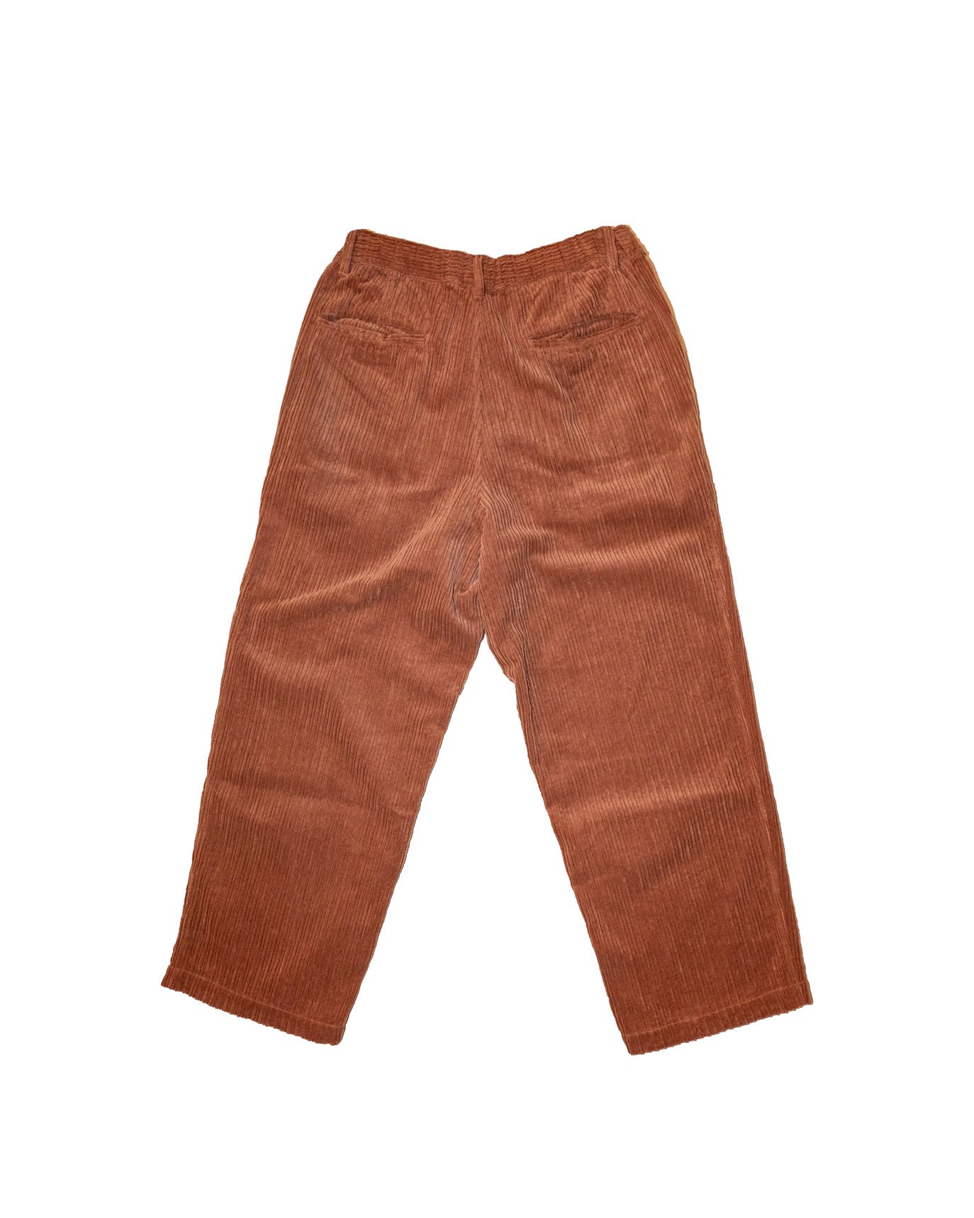Orange-Brown corduroy pants on a white background